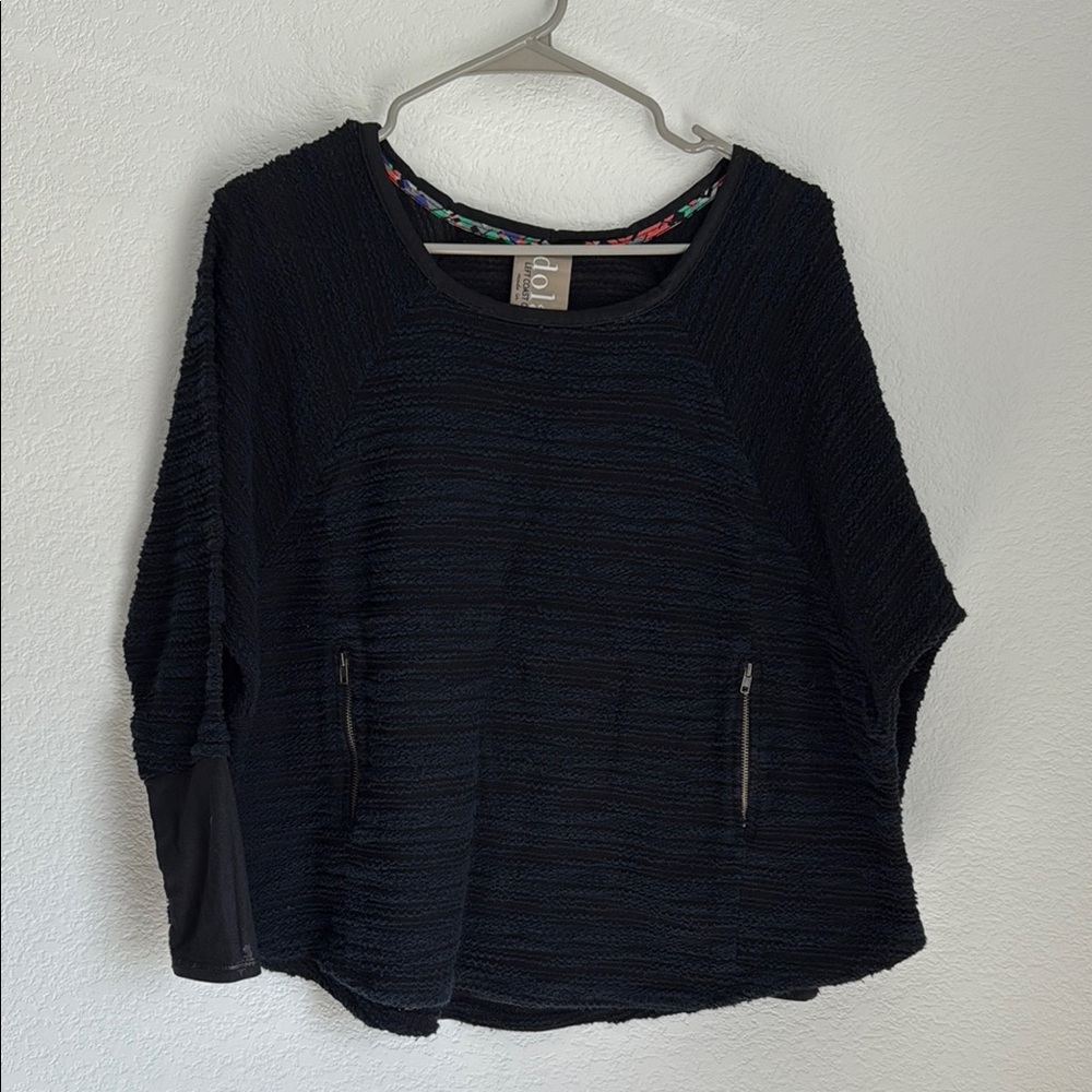 Dolan Black Ribbed Cardigan Sweater